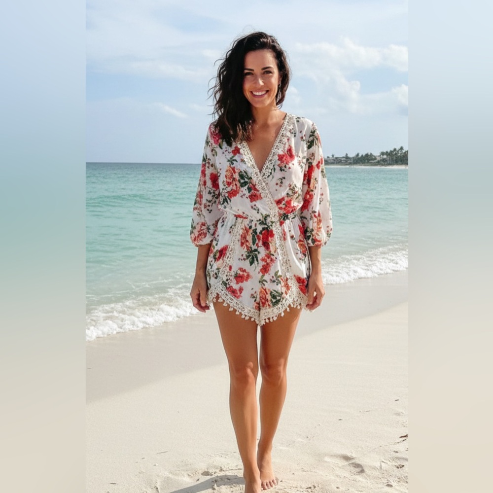 5 for $30 LOVE TREE Floral Embroidered Romper